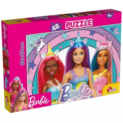 BARBIE PUZZLE M-PLUS 48 - MAGIC UNICORN, klassisches Puzzle für Kinder ab 4 Jahren, fördert Kreativität und motorische Fähigkeiten