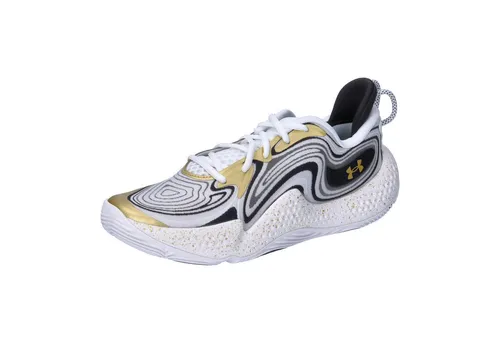 Under Armour Unisex Basketballschuhe Spawn 6 - 3027263 White 42.5 - Sneaker mit Schnürung und flachem Absatz, ideal für Basketballspieler, bietet hervorragenden Halt und Komfort auf dem Spielfeld.