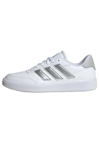 adidas Damen Courtblock Shoes, Cloud White/Silver Metallic/Grey Two, 41 1/3 EU