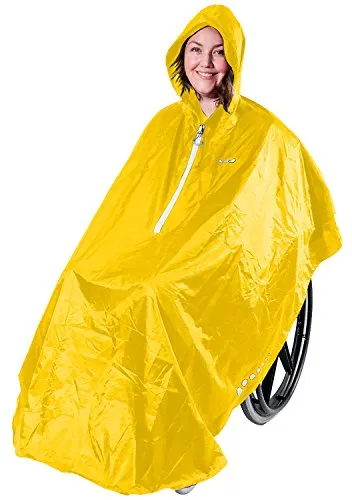 GOTITA Poncho für Rollstühle – Der vielseitige Regenschutz mit italienischem Design (Gelb) - Kissen für Rollstühle & Scooter – 100% wasserdicht und mit reflektierenden Details für optimale Sichtbarkeit und Sicherheit bei jedem Wetter.