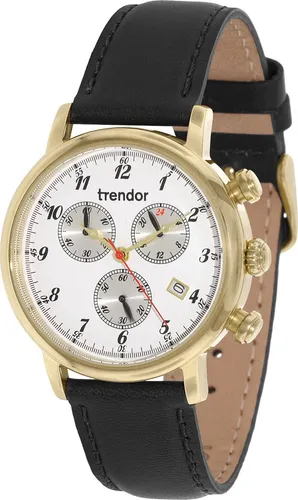 trendor Doreen Damen Chronograph - Elegante Armbanduhr für Frauen - Armbanduhren für Damen mit sportlichem Chic, gold ionen-plattiertem Edelstahl und kratzunempfindlichem Mineralglas. Perfekte Geschenkidee für besondere Anlässe.