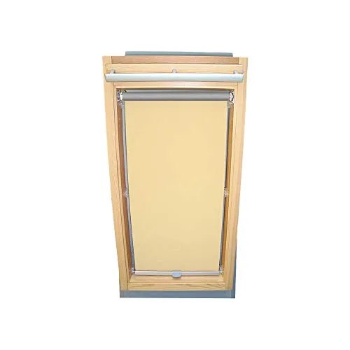 Rollo für VELUX Dachfenster THERMO Alu-Rückseite Dachfensterrollo für TYP GGL/GPL - 306 oder M06 - Farbe Creme - mit Haltekrallen