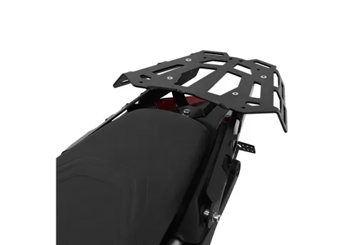 ZIEGER Gepäckträger für Aprilia Tuareg 660 - Schwarz - Robuster Gepäckträger aus pulverbeschichtetem Aluminium, ideal für Reisen und Ausflüge. Inklusive Montagezubehör für eine einfache Installation.