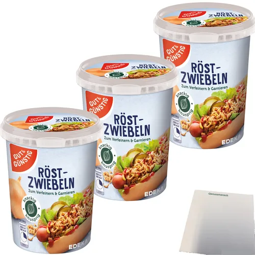 Gut&Günstig Röstzwiebeln knackig & knusprig 3er Pack 3x150g Dose usy Block