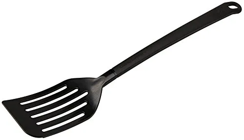 Stanley Rogers Schlitzwender 32,5 cm, Küchenhelfer mit formschönen Design aus Kunststoff, Wender für beschichtete Töpfe und Pfannen (Farbe: Schwarz), Menge: 1 Stück