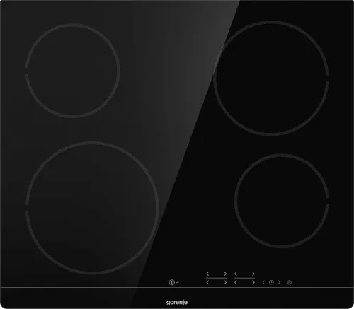 Gorenje ECT641BSC Glaskeramik-Kochfeld - Glaskeramikfeld mit TouchControl, 4 Kochzonen und Schnellheizung für effizientes Kochen, ideal für moderne Küchen.