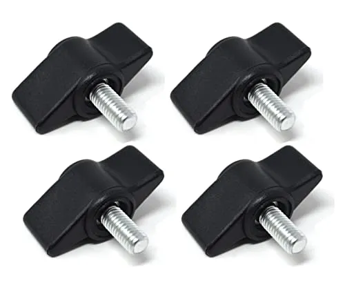 Design61 4x Flügelschraube Kunststoff mit Gewindebolzen Stahl M5 x 10 mm