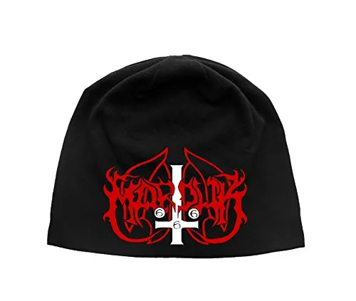 Marduk Mütze Beanie Cap Band Logo Nue offiziell Schwarz Jersey Print
