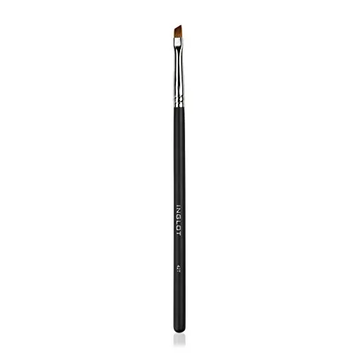 Inglot Makeup Pinsel Ideal für: Eyeliner, Browliner und für den Auftrag von Cremigen Eyeliner und Augenbrauenprodukten, Schönes Make-up, Schwarz, Silber 42T