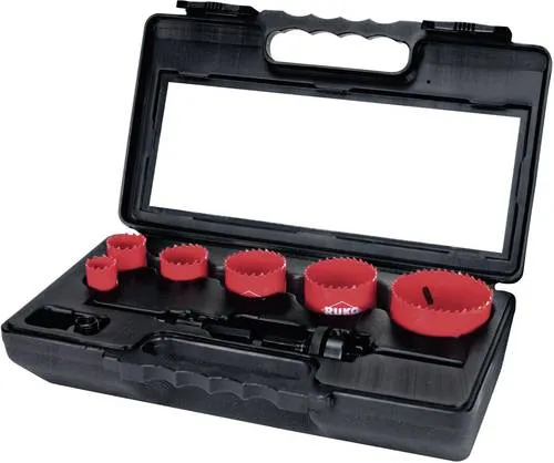 Ruko HSS Bi-Metall Lochsägen - 8-tlg. Set im Koffer, 22 - 68 mm - Bohrkronen für präzise Metallbearbeitung, langlebig und vielseitig einsetzbar, ideal für Profi- und Heimwerker.