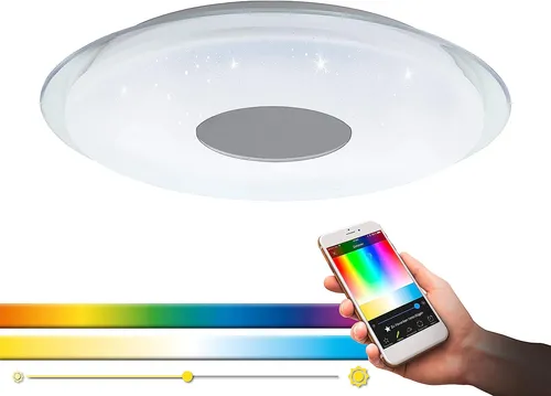 EGLO Connect-C LED Leuchte RGB 57cm, 38W mit Fernbedienung - Moderne Deckenlampe mit RGB-Farbwechsel und dimmbarer Funktion, ideal für alle Räume. Genießen Sie individuelle Lichtstimmungen mit 2100 Lumen und App-Steuerung.