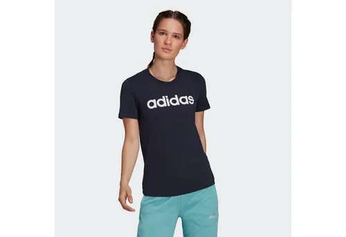 adidas Damen Essentials Slim Logo Tee, Legend Ink/White, S - Stylisches Shirt mit schmalem Schnitt und Rundhalsausschnitt, aus 100% Baumwolle für hohen Tragekomfort. Ideal für Freizeit und Sport.