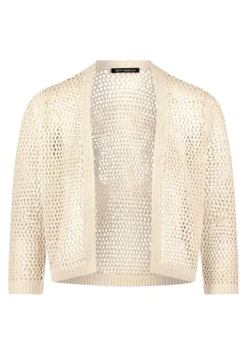 Betty Barclay Damen Grobstrickjacke mit Lochmuster in Beige