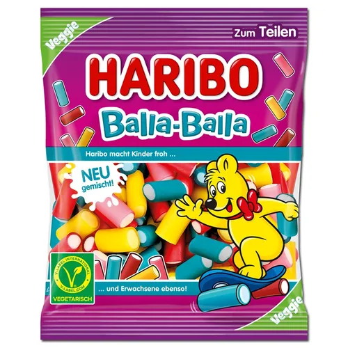 Haribo Balla Balla Fruchtgummi 160g - Veganer Genuss - Fruchtgummis & Marshmallows, ideal für alle Gelegenheiten und vegetarisch. Der perfekte Snack für Groß und Klein!