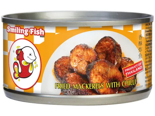 Smiling Fish Gebratene Makrele mit Chill 90g Schilmakrele | Fried Mackerel Chili