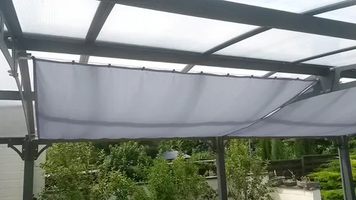 Floracord Sonnensegel Innenbeschattung 270x140 cm - Grau - Rechteckiges Sonnensegel für Innenbeschattung, ideal für Wintergarten und Terrasse. Inkl. 20 Laufhaken und geeignet für Seilspanntechnik.