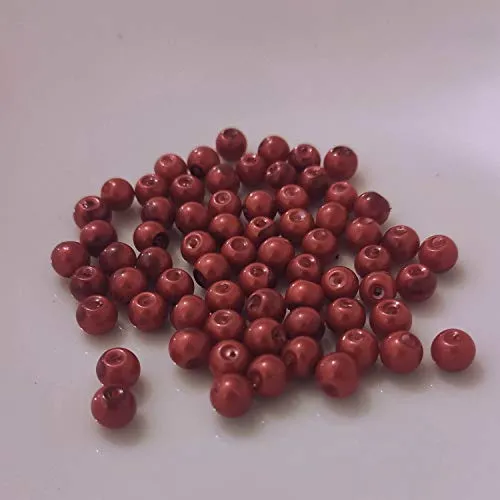 Kopper-24 (8 mm/Rot) Glasperlen - Bastelperlen aus Glas rund - 30 Farben mit Loch Perlen zum Basteln auffädeln Armbänder Traumfänger bunt Set DIY mini kleine große Kinder Bastelperlen Schmuck