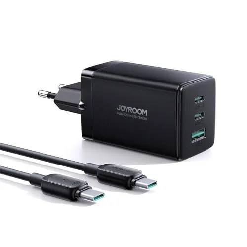 Joyroom GaN Ultra 65W Charger with 2C1A Cable (Black) - Handys Adapter und Ladegeräte – Laden Sie bis zu 3 Geräte gleichzeitig mit nur einem Charger. Der Joyroom TCG01 bietet 65 W Leistung und unterstützt schnelles Laden.