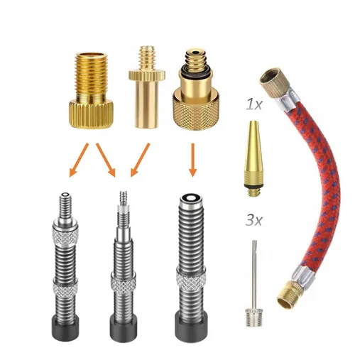 Fahrrad Ventil Adapter Französisch SV Dunlop DV Sclaverand AV Autoventil Nadel