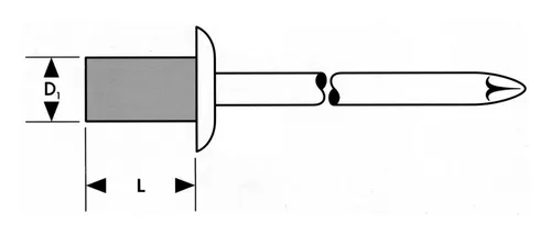 Fortis Blindniete Standard a 100 Stück Flachrundkopf 4 x 10 mm - (100 Stück)