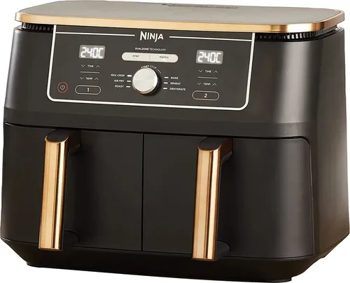 Ninja Foodi MAX Dual Zone Heißluftfritteuse - 9,5L Airfryer mit 2 Fächern, 6-in-1 Funktionalität und bis zu 75% schnelleres Kochen ohne Öl