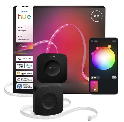 Philips Hue Starter Kit Flux 6m RGBW 2000 lm 20W inkl. Hue Bridge Pro