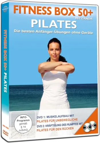 Fitness Box 50+ Pilates - Anfänger-Übungen ohne Geräte - Filme mit 2 DVDs, ideal für Senioren zur Verbesserung der Beweglichkeit und Fitness.