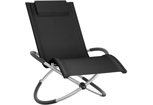 tectake® Klappbarer Outdoor Schaukelstuhl - Ergonomische Relaxliege für Garten & Terrasse - Liegen: Ergonomischer Relaxsessel mit Schaukelfunktion, wetterfest und belastbar bis 150kg, ideal für entspannte Stunden im Freien.