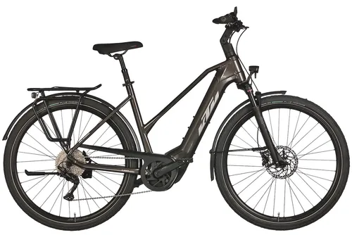KTM E-Bike KTM Macina Style 740 750 Wh Damen Trapez grau 2025, 10 Gang Shimano Deore M4120-10 SGS shadow, Kettenschaltung, Bosch Performance Line CX smart System, 750 Wh