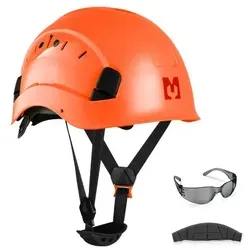 Mustbau Sicherheitshelm-Set mit Schutzbrille – Verstellbar von 53 bis 63 cm - Arbeits- & Schutzkleidung – Hochwertiger Schutzhelm mit perfekter Belüftung und verstellbarem Kinnriemen für optimalen Sitz, inklusive Anti-Beschlag Schutzbrille für besten Sichtschutz.