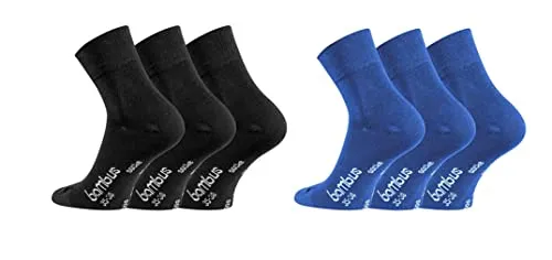FussFreunde 6 Paar extraweiche Bambus-Socken mit kurzem Schaft,Kurzsocken und zusätzlicher Garantie (as3, numeric, numeric_39, numeric_42, regular, regular, Schwarz/Jeans)