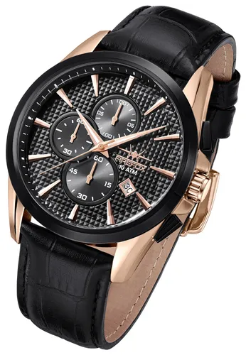 FIREFOX ADVENTURER Chronograph Herrenuhr FFS195 schwarz rosevergoldet 10 ATM