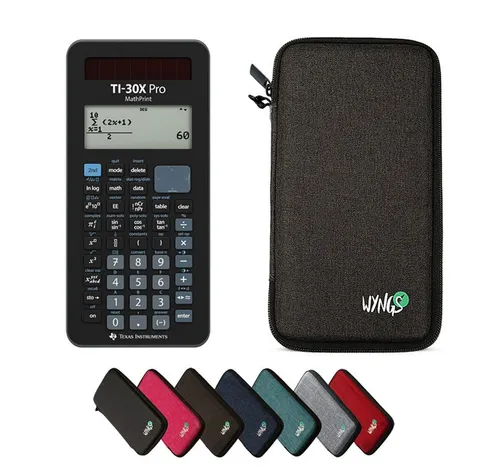 Texas Instruments TI-30X Pro MathPrint mit WYNGS Schutztasche - Wissenschaftlicher Taschenrechner mit hochauflösenden Funktionen, ideal für mathematische Anwendungen. Inklusive robuster Schutztasche für optimalen Schutz und sichere Aufbewahrung.