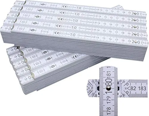 Stück Zollstöcke Zollstock 2 Meter mit 90°/180° Winkeleinrastung und Winkelskala (30°/45°/60°/75°/90°)