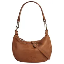 Umhängetasche SAMANTHA LOOK, Leder, cognac, Made in Italy - Elegante Umhängetasche aus 100% Rindleder, handlich und ideal für Alltag und Reisen. Mit verstellbarem Schultergurt, Smartphonefach und viel Stauraum. Perfekt für stilbewusste Damen.