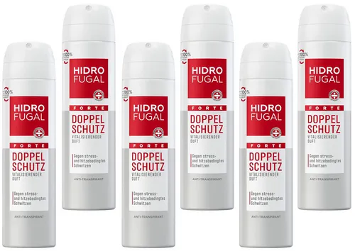 6x Hidrofugal FORTE Doppel Schutz Deodorant Spray Anti-Transpirant, 150ml