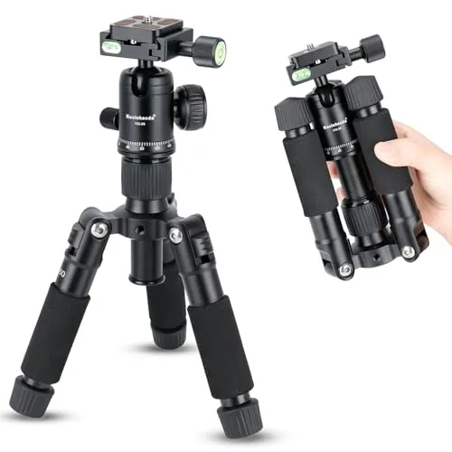 Koolehaoda Mini Stativ für Kamera 51cm Tragbares Desktop Stativ Reisestativ Tischstativ Aluminium mit 360° Kugelkopf für DSLR Kamera Video Camcorder, Belastung bis 5kg - (schwarz)