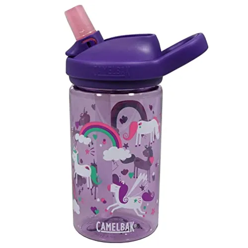 CAMELBAK Kinder Trinkflasche Eddy+ Plus Kids, 400 ml, Einhorn Regenbogen - Lila, 2282, Einheitsgröße