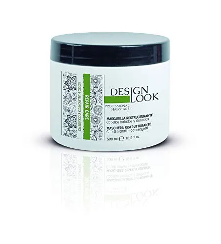 DESIGN LOOK Restrukturierende Maske, Hyaluronsäure und Kollagen Repair Care 500 ml, Schwarz, Standard