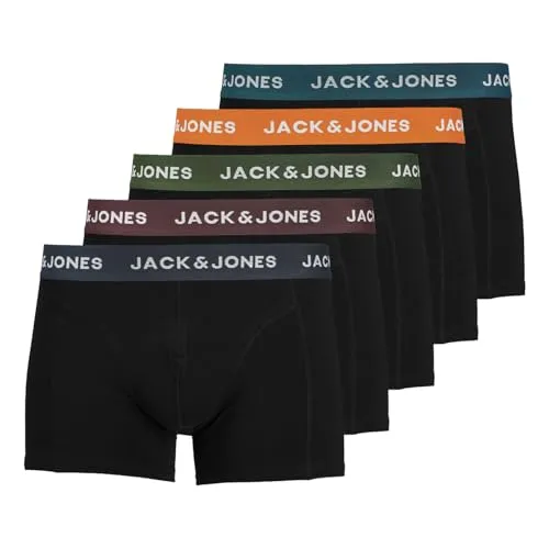 Jack & Jones OLIVER Trunks 5er Pack - Herren Wäsche im praktischen Fünferpack, bietet modernen Stil und zuverlässigen Komfort. Das kurze Bein sorgt für maximale Bewegungsfreiheit und eine sportliche Silhouette.