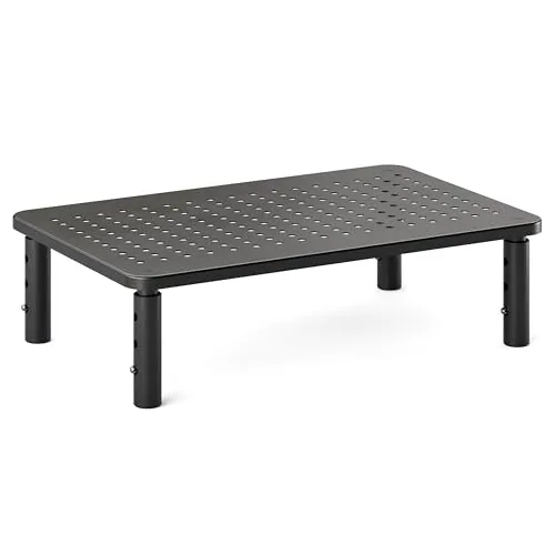 RICOO Monitor Schreibtischaufsatz Schreibtisch Aufsatzregal Höhenverstellbar Ständer für Computermonitore FS081-B Monitorständer Bildschirmerhöhung Bildschirmständer Lapdesk Laptop Tisch Laptoptisch