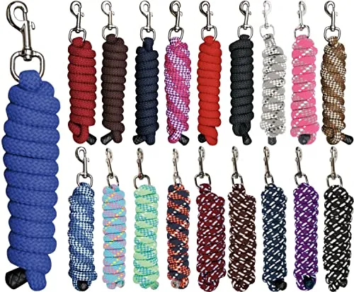 Harry's Horse Halfterführstrick Mounty silberfarbener Karabinerhaken 2m, Farbe:schwarz