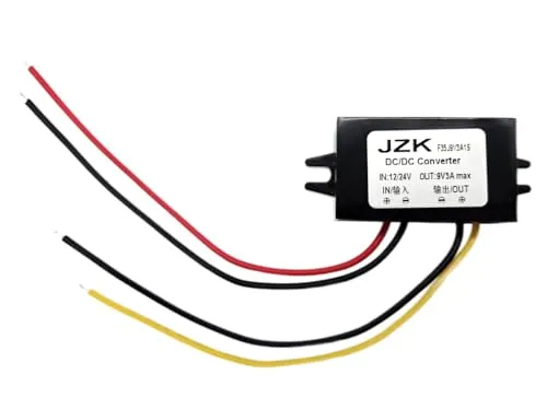 JZK Wasserdicht Spannungswandler 12 V auf 9 V 3A DC Stromwandler für Telefon Auto Audio Radio LED-Anzeige