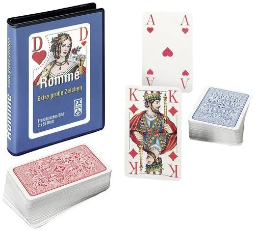 Ravensburger 27074 - Romm Bridge Canasta, Kartenspiel-Klassiker mit großen Eckzeichen für spannende Familienabende und Geschenke