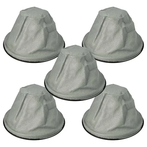 vhbw 5x Sackfilter kompatibel mit Einhell TC-AV 1620 DW, TC-AV 1618 D Kaminsauger, Aschesauger - Ersatz-Filter, Abwaschbar Schwarz Grau