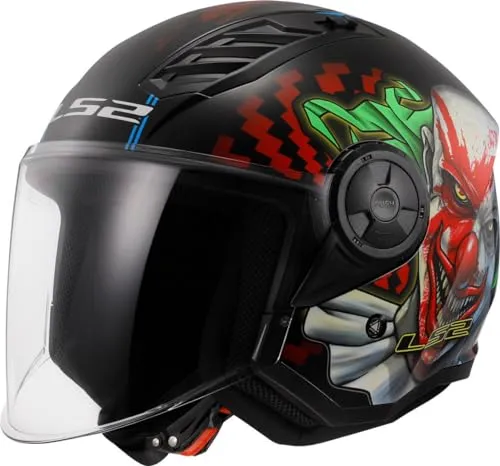 LS2 Jet-Motorradhelm AIRFLOW II Happy Dreams XXL in grün von LS2