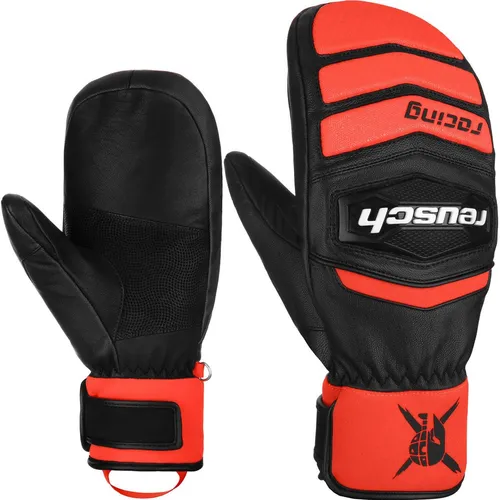 Reusch Worldcup Warrior Team Handschuhe (Größe 10, schwarz) - Skihandschuhe aus gepolstertem Vollleder, ideal für Skirennen und optimalen Grip auf der Piste.