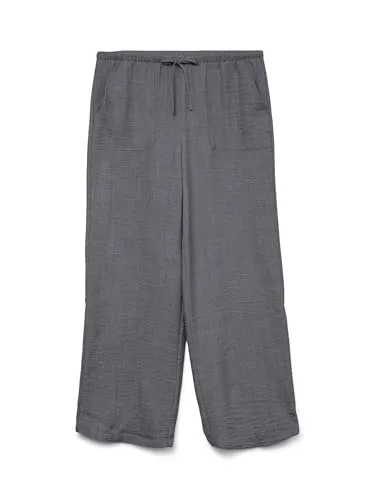Vero Moda Schlupfhose VMMELANEY HW LOOSE PANT WVN GA NOOS grau S (36) - Stoffhosen mit hohem Bund und elastischem Bund für optimalen Tragekomfort. Modisch und pflegeleicht, ideal für den Alltag.