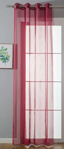 Ösenvorhang Transparent »Uni« Gardine Vorhang Bleiband HxB 225x140 cm Bordeaux