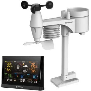 Bresser WLAN Comfort Wetterstation - 7-in-1 Profi-Sensor, modernes Farbdisplay mit umfassenden Wetterdaten und UV-Index